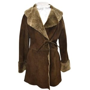 Joan & David Vintage Leather/Fur Coat 1970s-1980s